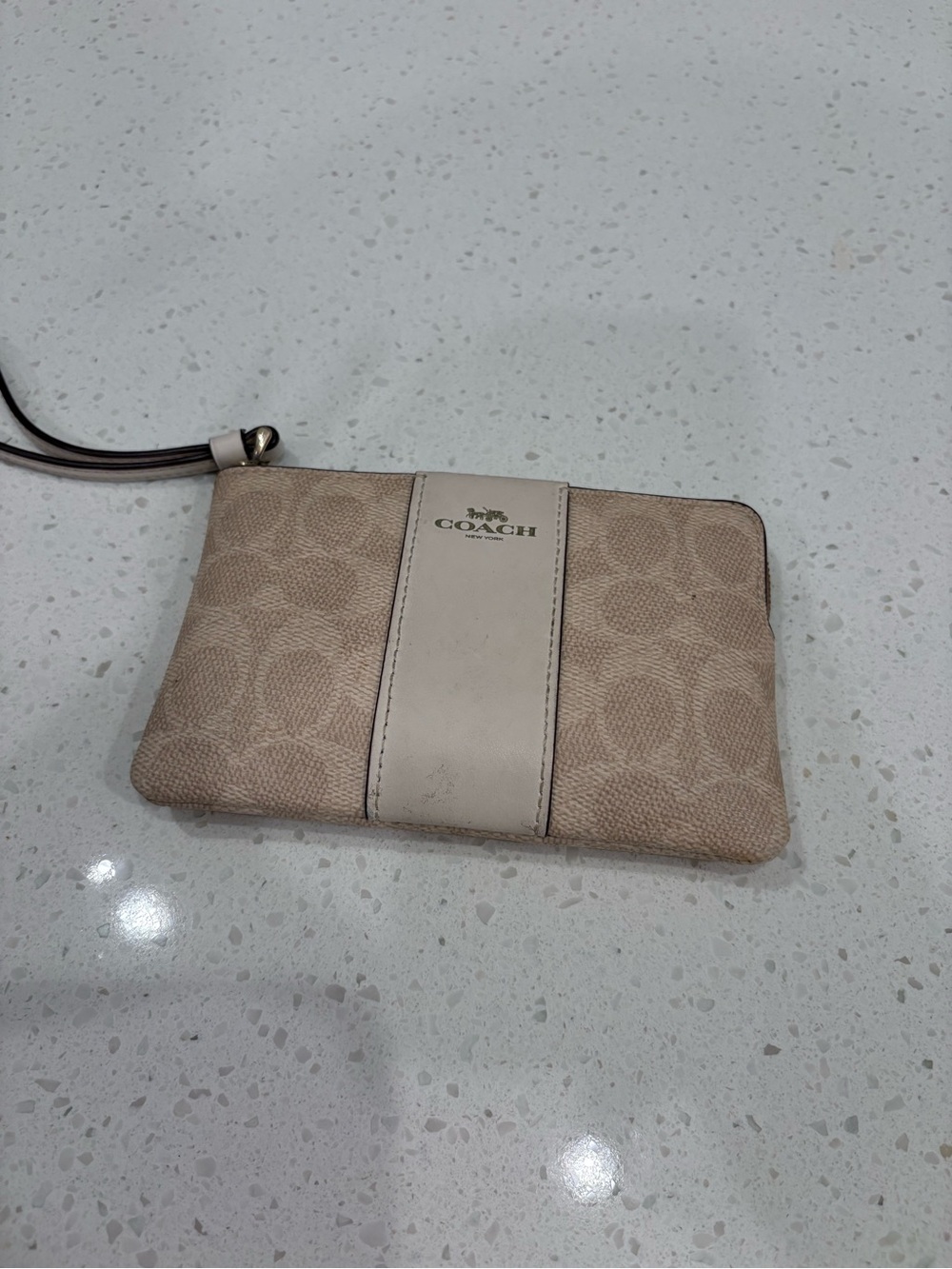 Coach Tan and White Wallet